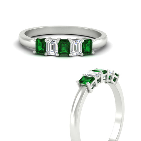 0.50-carat-emerald-cut-five-stone-emerald-anniversary-band-in-white-gold-fdwb8008emgemgrangle3-0.50ct-nl-wg
