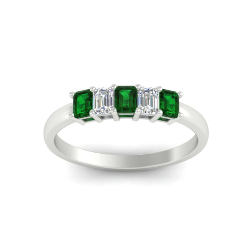 0.50-carat-emerald-cut-five-stone-emerald-anniversary-band-in-white-gold-fdwb8008emgemgrangle5-0.50ct-nl-wg