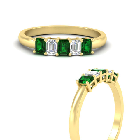 0.50-carat-emerald-cut-five-stone-emerald-anniversary-band-in-yellow-gold-fdwb8008emgemgrangle3-0.50ct-nl-yg