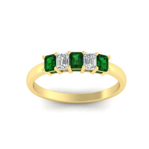 0.50-carat-emerald-cut-five-stone-emerald-anniversary-band-in-yellow-gold-fdwb8008emgemgrangle5-0.50ct-nl-yg