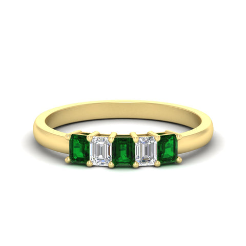 0.50-carat-emerald-cut-five-stone-emerald-anniversary-band-in-yellow-gold-fdwb8008emgemgrsleep-0.50ct-nl-yg
