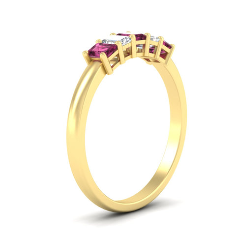 0.50-carat-emerald-cut-five-stone-pink-sapphire-anniversary-band-in-yellow-gold-fdwb8008emgsadrpiangle2-0.50ct-nl-yg