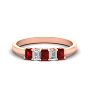 0.50-carat-emerald-cut-five-stone-ruby-anniversary-band-in-rose-gold-fdwb8008emgrudrsleep-0.50ct-nl-rg