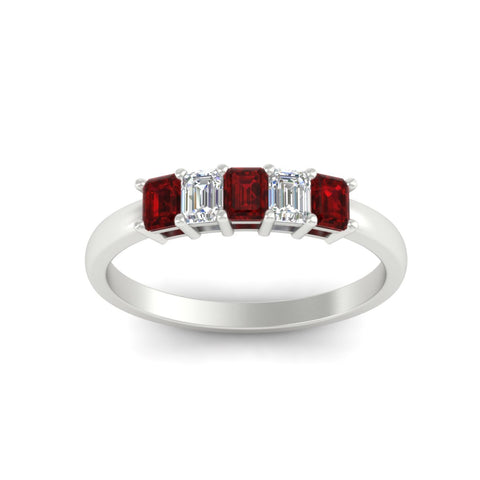 0.50-carat-emerald-cut-five-stone-ruby-anniversary-band-in-white-gold-fdwb8008emgrudrangle5-0.50ct-nl-wg