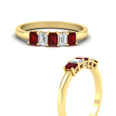0.50-carat-emerald-cut-five-stone-ruby-anniversary-band-in-yellow-gold-fdwb8008emgrudrangle3-0.50ct-nl-yg