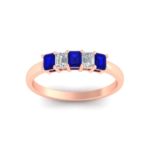 0.50-carat-emerald-cut-five-stone-sapphire-anniversary-band-in-rose-gold-fdwb8008emgsablangle5-0.50ct-nl-rg
