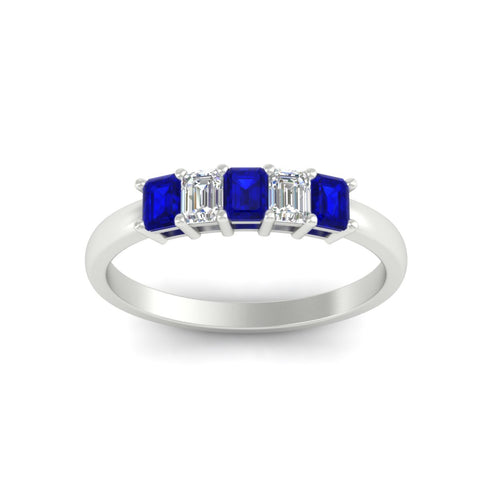 0.50-carat-emerald-cut-five-stone-sapphire-anniversary-band-in-white-gold-fdwb8008emgsablangle5-0.50ct-nl-wg