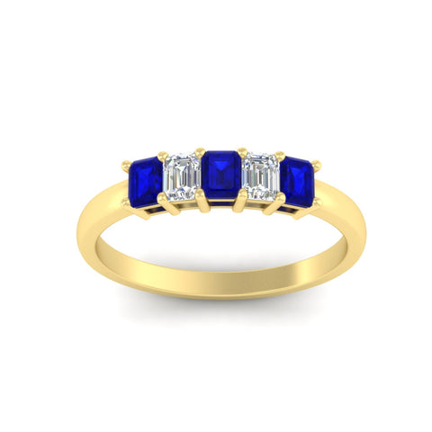 0.50-carat-emerald-cut-five-stone-sapphire-anniversary-band-in-yellow-gold-fdwb8008emgsablangle5-0.50ct-nl-yg