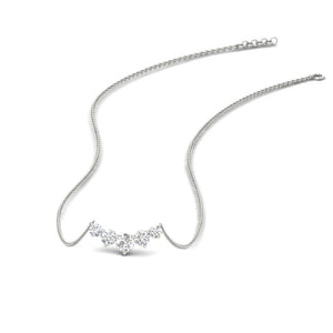 0.50 Carat Five Stone Round Diamond Pendant Necklace