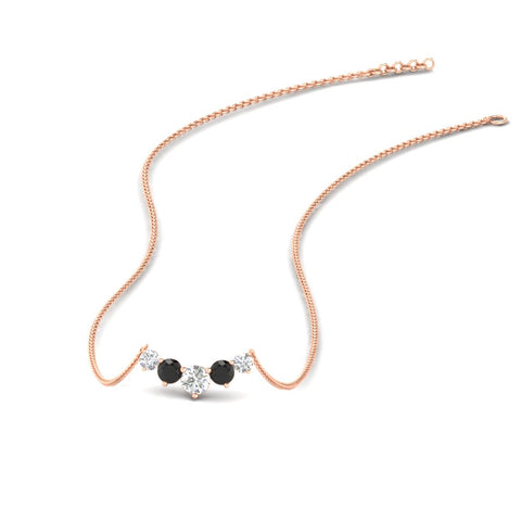 0.50-carat-five-stone-round-diamond-pendant-necklace-with-black-diamond-in-FD-PD11130ROGBLACK-0.50CT-NL-RG