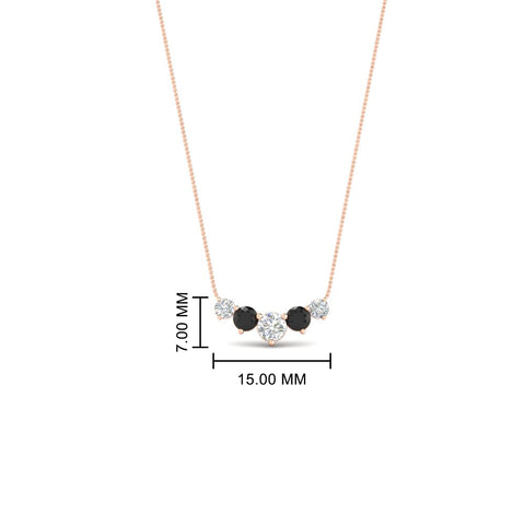 0.50-carat-five-stone-round-diamond-pendant-necklace-with-black-diamond-in-FD-PD11130ROGBLACK-0.50CT-NL-RG