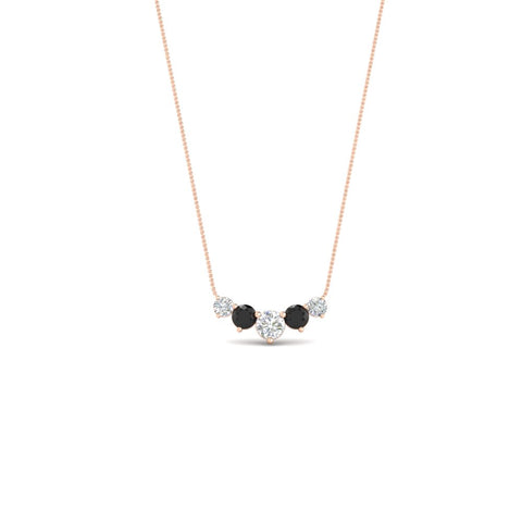 0.50-carat-five-stone-round-diamond-pendant-necklace-with-black-diamond-in-FD-PD11130ROGBLACK-0.50CT-NL-RG