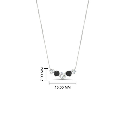 0.50-carat-five-stone-round-diamond-pendant-necklace-with-black-diamond-in-FD-PD11130ROGBLACK-0.50CT-NL-WG