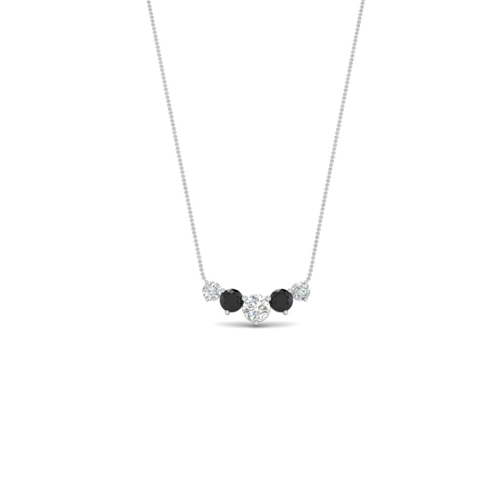 0.50-carat-five-stone-round-diamond-pendant-necklace-with-black-diamond-in-FD-PD11130ROGBLACK-0.50CT-NL-WG