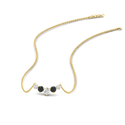 0.50-carat-five-stone-round-diamond-pendant-necklace-with-black-diamond-in-FD-PD11130ROGBLACK-0.50CT-NL-YG