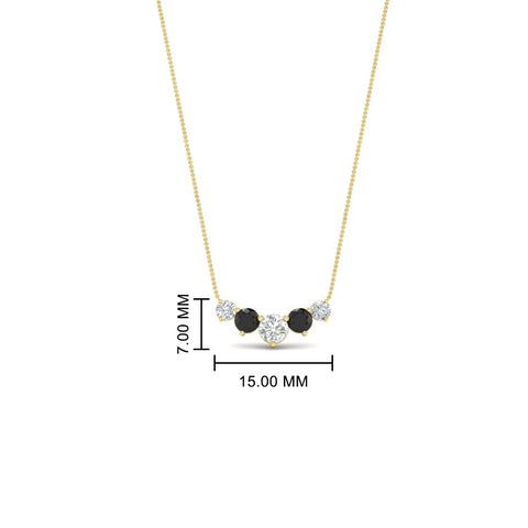 0.50-carat-five-stone-round-diamond-pendant-necklace-with-black-diamond-in-FD-PD11130ROGBLACK-0.50CT-NL-YG