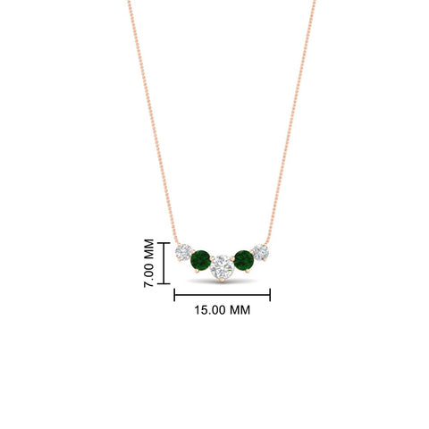 0.50-carat-five-stone-round-diamond-pendant-necklace-with-emerald-in-FD-PD11130ROGEMGR-0.50CT-NL-RG