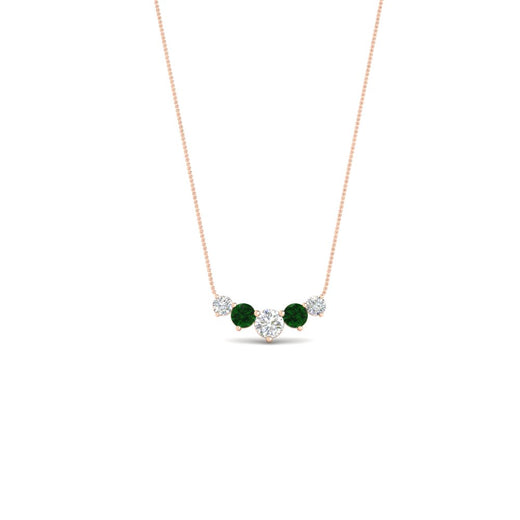 0.50-carat-five-stone-round-diamond-pendant-necklace-with-emerald-in-FD-PD11130ROGEMGR-0.50CT-NL-RG