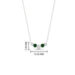 Load image into Gallery viewer, 0.50-carat-five-stone-round-diamond-pendant-necklace-with-emerald-in-FD-PD11130ROGEMGR-0.50CT-NL-WG
