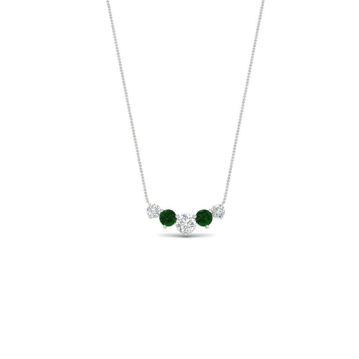 0.50-carat-five-stone-round-diamond-pendant-necklace-with-emerald-in-FD-PD11130ROGEMGR-0.50CT-NL-WG