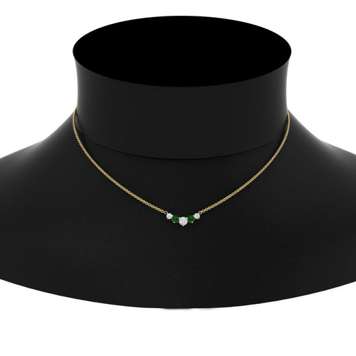 0.50-carat-five-stone-round-diamond-pendant-necklace-with-emerald-in-FD-PD11130ROGEMGR-0.50CT-NL-YG