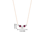 Load image into Gallery viewer, 0.50-carat-five-stone-round-diamond-pendant-necklace-with-pink-sapphire-in-FD-PD11130ROGSADRPI-0.50CT-NL-RG

