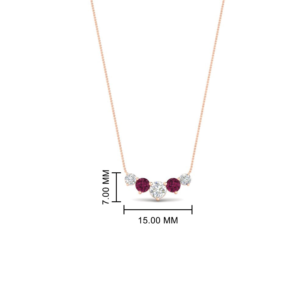 0.50-carat-five-stone-round-diamond-pendant-necklace-with-pink-sapphire-in-FD-PD11130ROGSADRPI-0.50CT-NL-RG