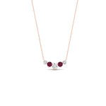 Load image into Gallery viewer, 0.50-carat-five-stone-round-diamond-pendant-necklace-with-pink-sapphire-in-FD-PD11130ROGSADRPI-0.50CT-NL-RG
