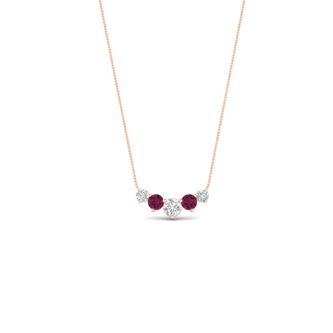 0.50-carat-five-stone-round-diamond-pendant-necklace-with-pink-sapphire-in-FD-PD11130ROGSADRPI-0.50CT-NL-RG