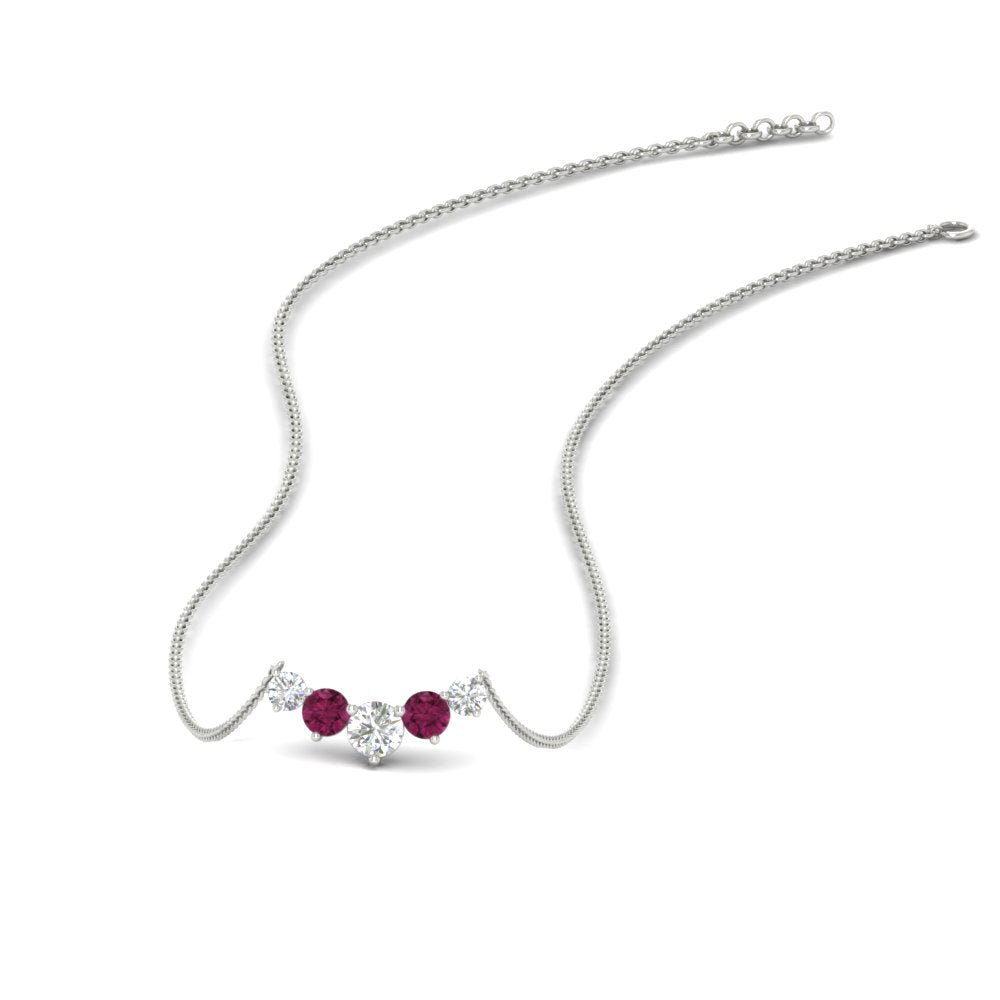 0.50-carat-five-stone-round-diamond-pendant-necklace-with-pink-sapphire-in-FD-PD11130ROGSADRPI-0.50CT-NL-WG