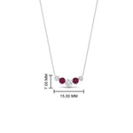 Load image into Gallery viewer, 0.50-carat-five-stone-round-diamond-pendant-necklace-with-pink-sapphire-in-FD-PD11130ROGSADRPI-0.50CT-NL-WG
