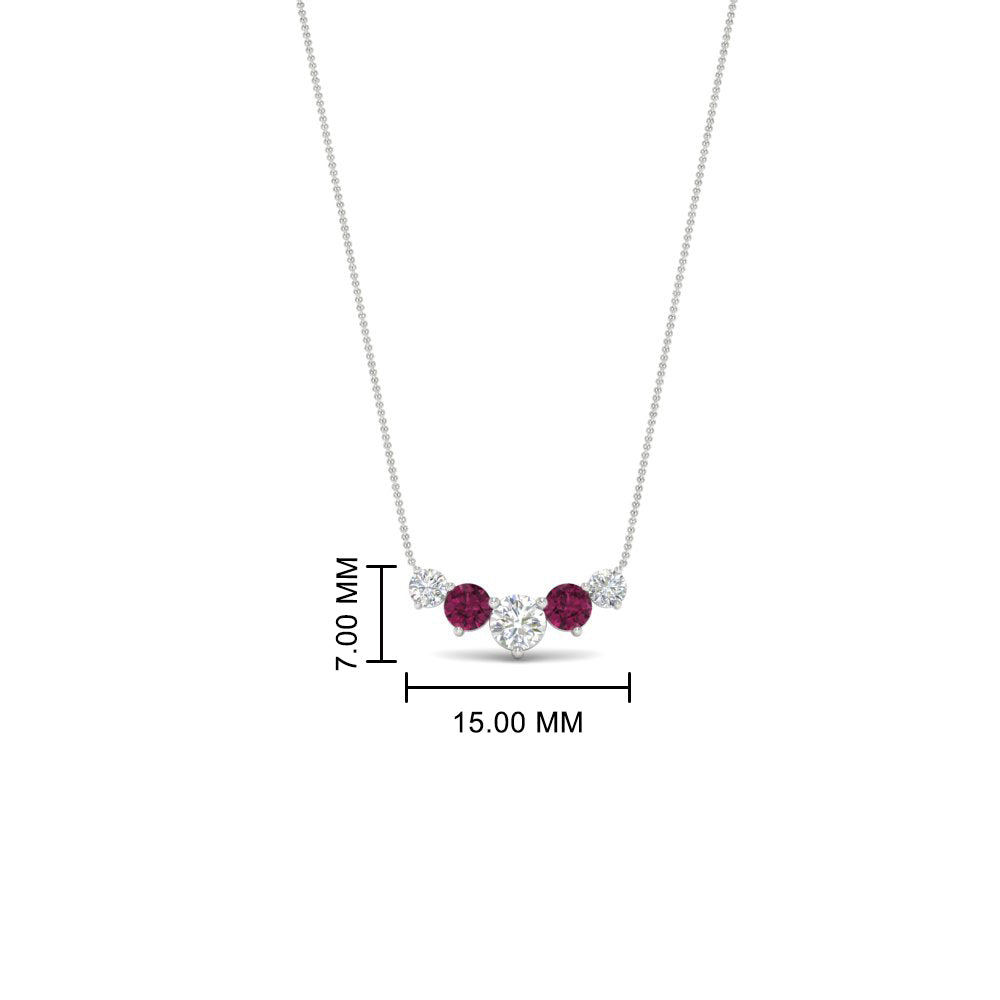 0.50-carat-five-stone-round-diamond-pendant-necklace-with-pink-sapphire-in-FD-PD11130ROGSADRPI-0.50CT-NL-WG