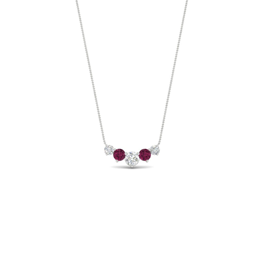 0.50-carat-five-stone-round-diamond-pendant-necklace-with-pink-sapphire-in-FD-PD11130ROGSADRPI-0.50CT-NL-WG