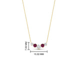 Load image into Gallery viewer, 0.50-carat-five-stone-round-diamond-pendant-necklace-with-pink-sapphire-in-FD-PD11130ROGSADRPI-0.50CT-NL-YG
