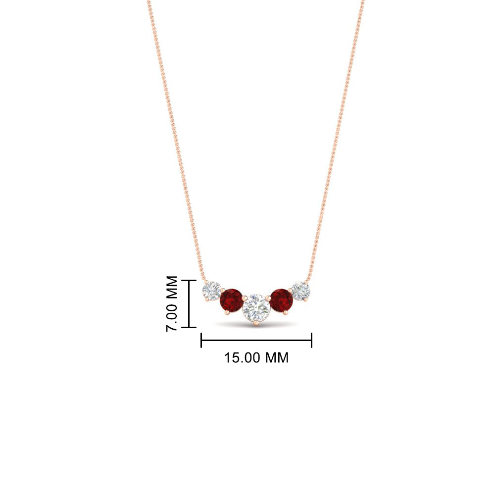 0.50-carat-five-stone-round-diamond-pendant-necklace-with-ruby-in-FD-PD11130ROGRUDR-0.50CT-NL-RG