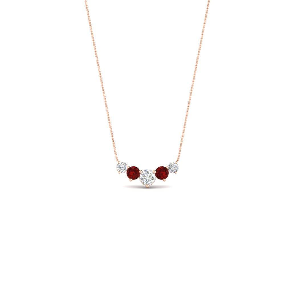 0.50-carat-five-stone-round-diamond-pendant-necklace-with-ruby-in-FD-PD11130ROGRUDR-0.50CT-NL-RG