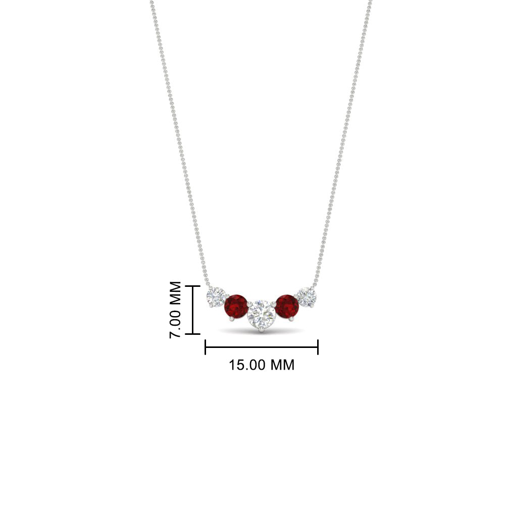 0.50-carat-five-stone-round-diamond-pendant-necklace-with-ruby-in-FD-PD11130ROGRUDR-0.50CT-NL-WG