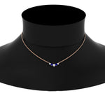 Load image into Gallery viewer, 0.50-carat-five-stone-round-diamond-pendant-necklace-with-sapphire-in-FD-PD11130ROGSABL-0.50CT-NL-RG
