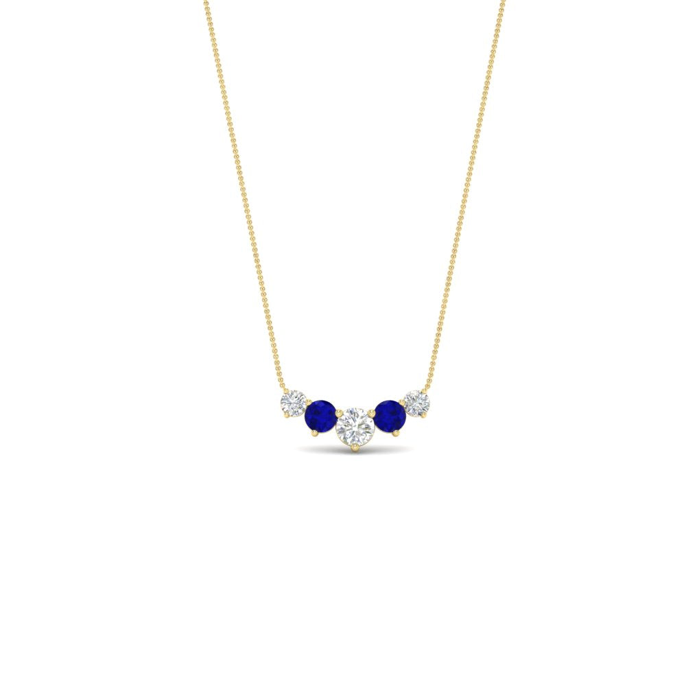 0.50-carat-five-stone-round-diamond-pendant-necklace-with-sapphire-in-FD-PD11130ROGSABL-0.50CT-NL-YG