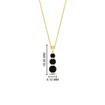 Load image into Gallery viewer, 0.50-carat-graduated-3-stone-black-diamond-necklace-in-FDPD11293GBLACK-0.50CT-NL-YG
