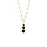 Load image into Gallery viewer, 0.50-carat-graduated-3-stone-black-diamond-necklace-in-FDPD11293GBLACK-0.50CT-NL-YG
