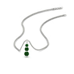 Load image into Gallery viewer, 0.50-carat-graduated-3-stone-emerald-necklace-in-FDPD11293GEMGR-0.50CT-NL-WG
