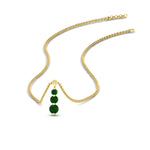 Load image into Gallery viewer, 0.50-carat-graduated-3-stone-emerald-necklace-in-FDPD11293GEMGR-0.50CT-NL-YG
