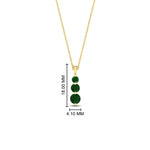 Load image into Gallery viewer, 0.50-carat-graduated-3-stone-emerald-necklace-in-FDPD11293GEMGR-0.50CT-NL-YG
