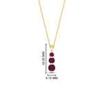 Load image into Gallery viewer, 0.50-carat-graduated-3-stone-pink-sapphire-necklace-in-FDPD11293GSADRPI-0.50CT-NL-YG
