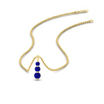 Load image into Gallery viewer, 0.50-carat-graduated-3-stone-sapphire-necklace-in-FDPD11293GSABL-0.50CT-NL-YG
