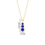 Load image into Gallery viewer, 0.50-carat-graduated-3-stone-sapphire-necklace-in-FDPD11293GSABL-0.50CT-NL-YG
