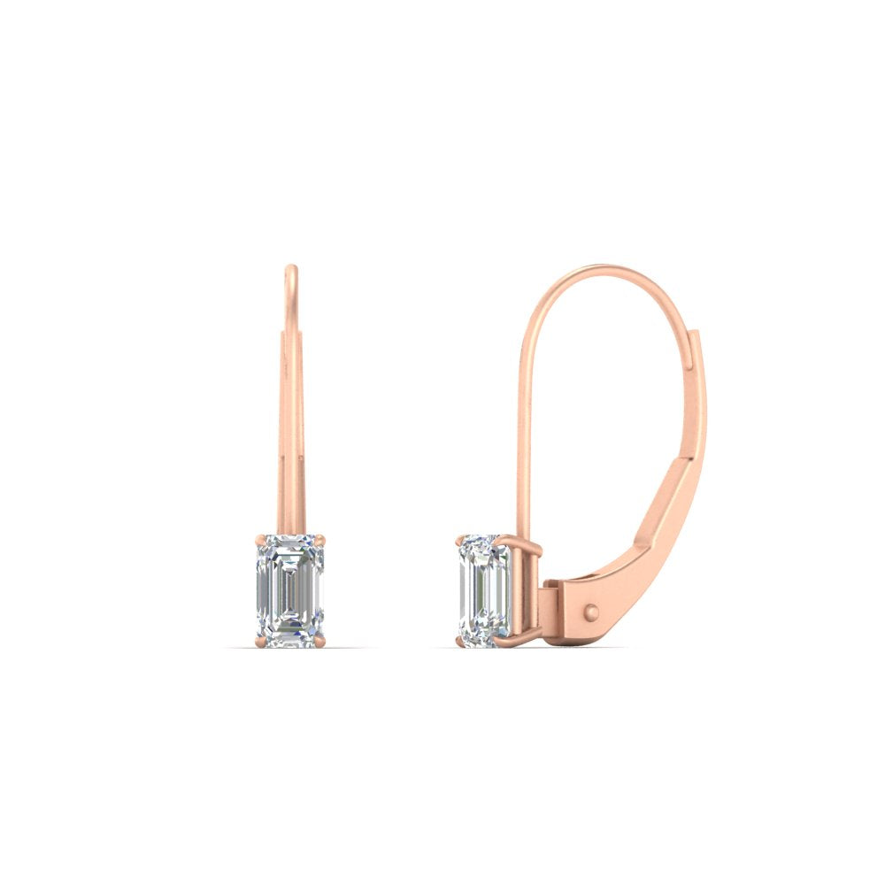 0.50-carat-lever-back-emerald-diamond-studs-earrings-in-rose-gold-FD-EAR9225EM-0.50 CT-NL-RG