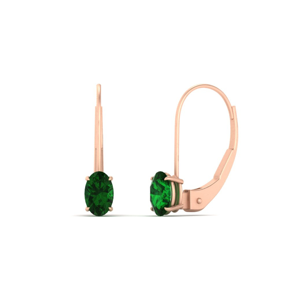 0.50-carat-oval-emerald-lever-back stud-earrings-in-rose-gold-FDEAR9225OVGEMGR-0.50CT-NL-RG