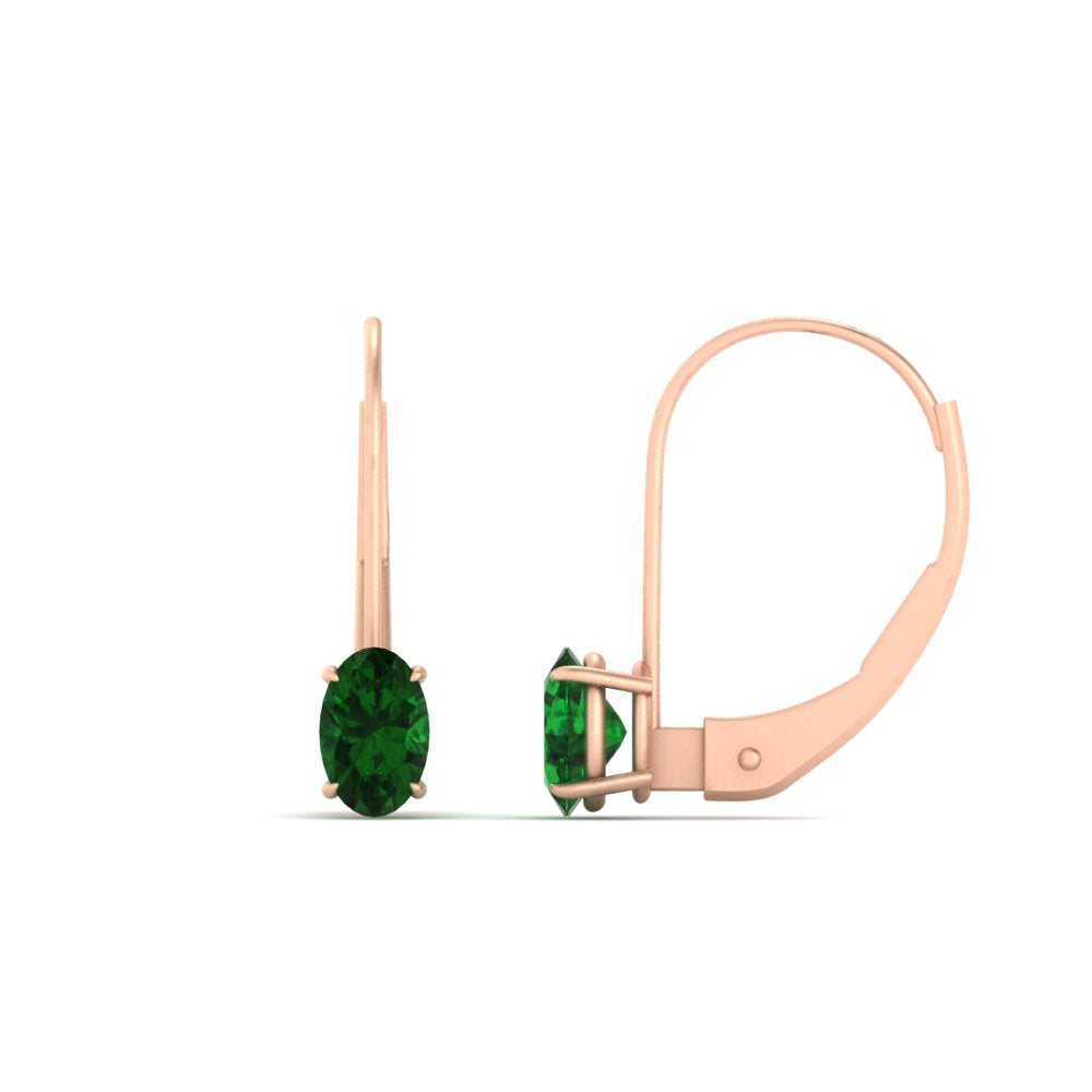 0.50-carat-oval-emerald-lever-back stud-earrings-in-rose-gold-FDEAR9225OVGEMGR-0.50CT-NL-RG